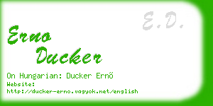 erno ducker business card